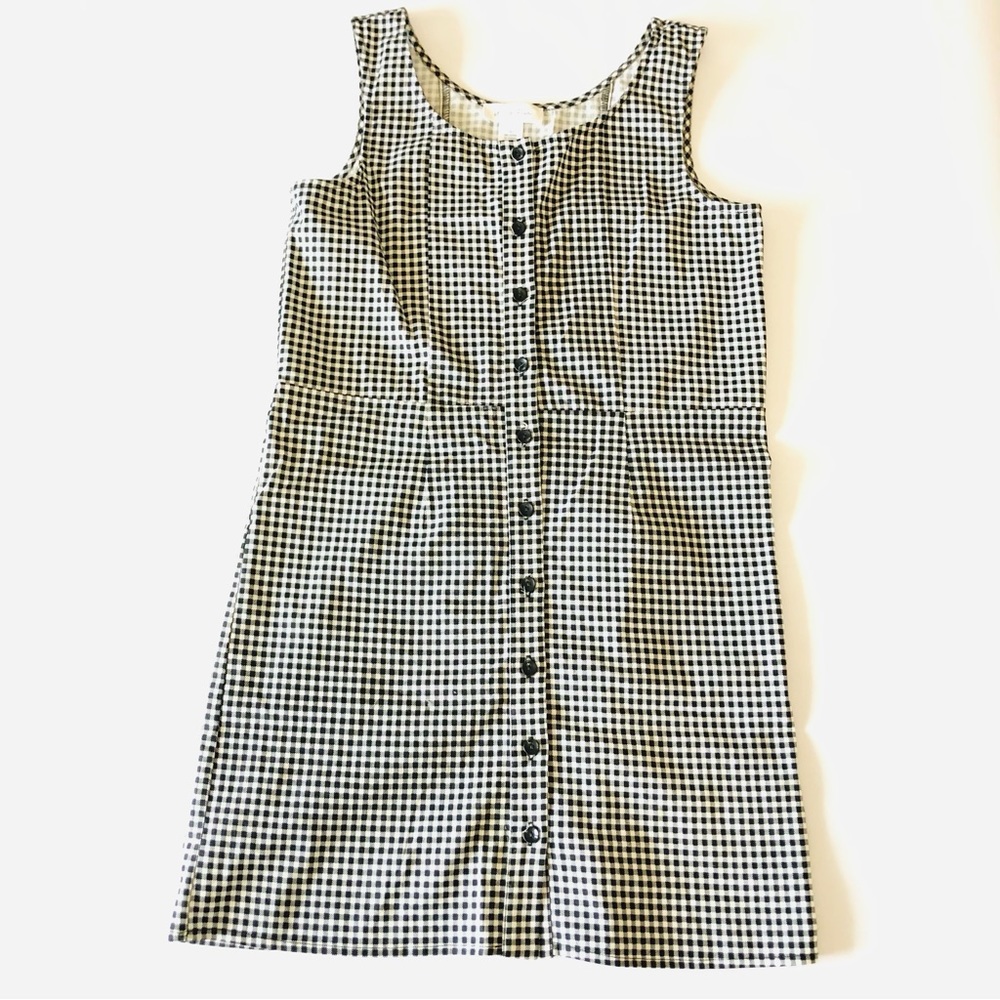 White Fawn Black and White Gingham Body Hugging Jumper - Girls L